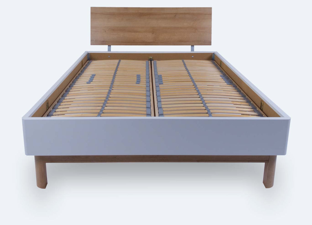 Elegant HUGGE Bed Frame Polar White Oak